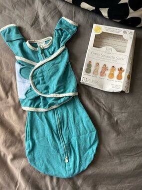 SwaddleDesigns Omni Swaddle Sack for 0-3 months in heathered teal